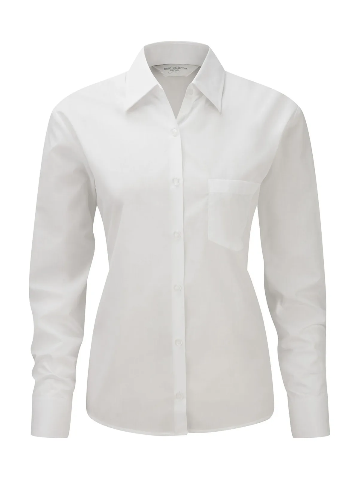 Ladies' Long Sleeve Classic Polycotton Poplin Shirt — WHITE