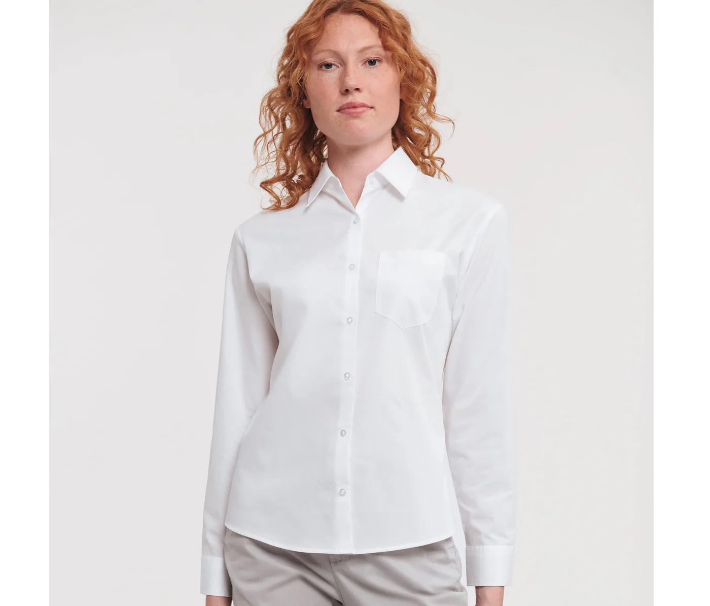 Ladies' Long Sleeve Classic Pure Cotton Poplin Shirt — customisable Shirts by Russell Collection