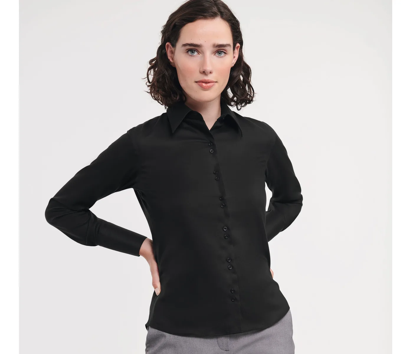 Ladies' Long Sleeve Tailored Ultimate Non-Iron Shirt — customisable Shirts by Russell Collection