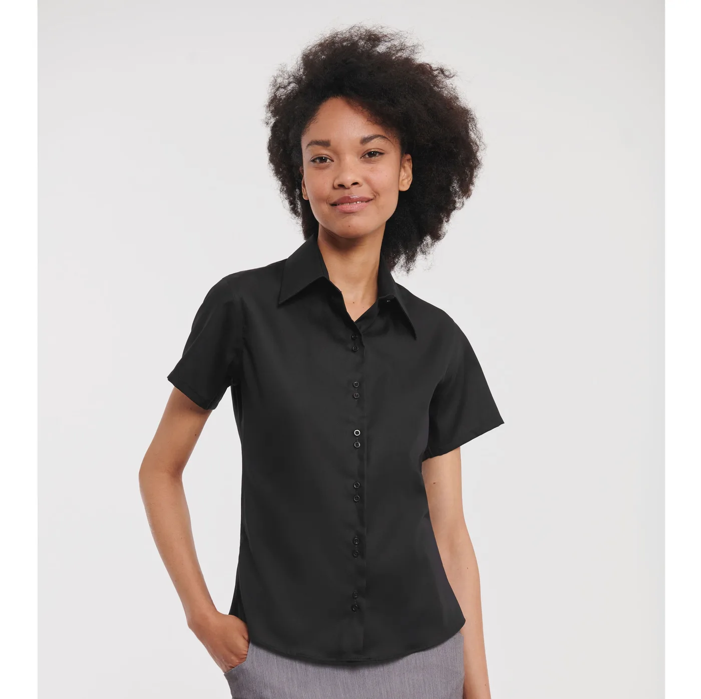 Ladies' Short Sleeve Tailored Ultimate Non-Iron Shirt — customisable Shirts by Russell Collection