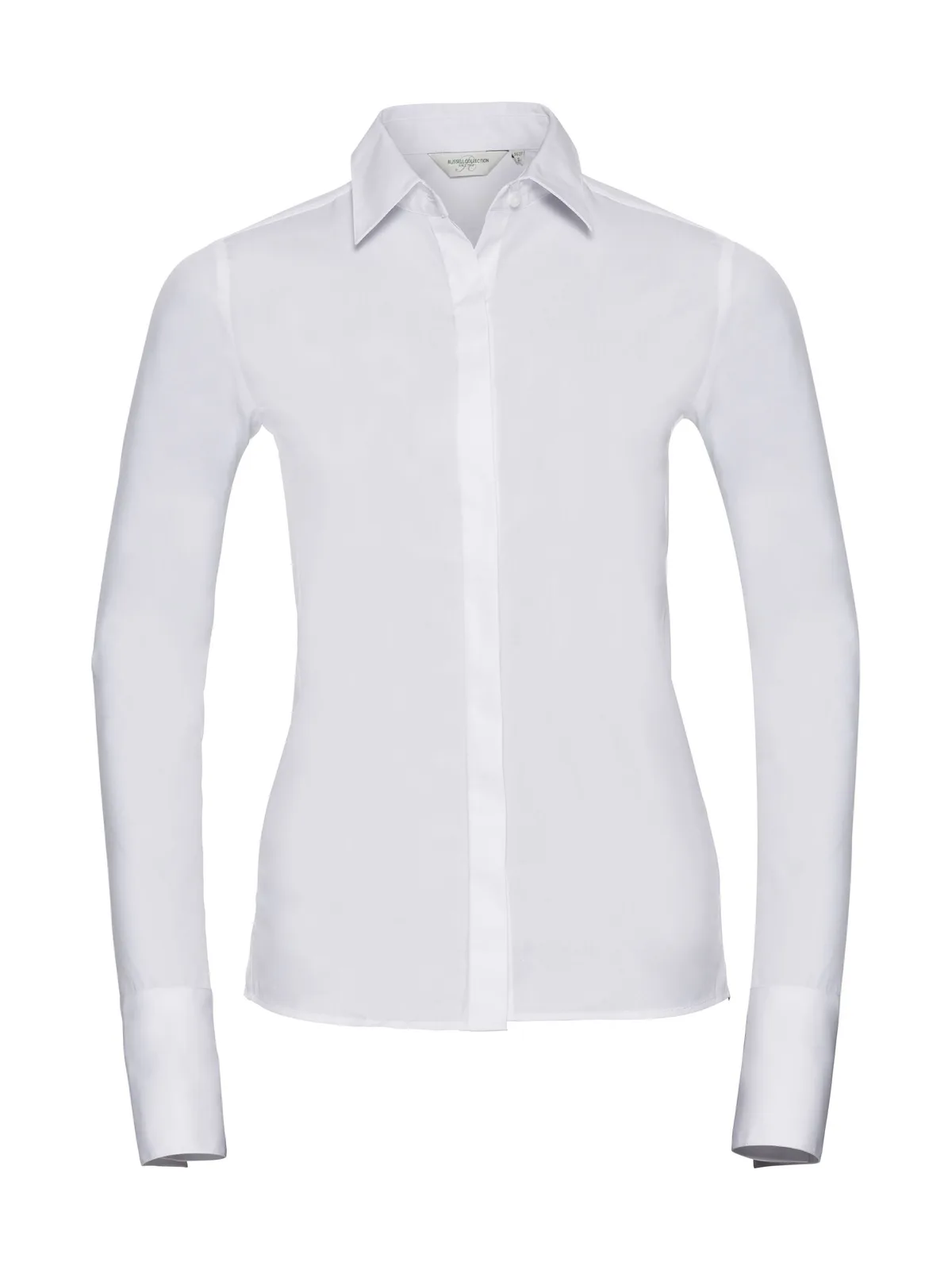 Ladies' Long Sleeve Fitted Ultimate Stretch Shirt — WHITE
