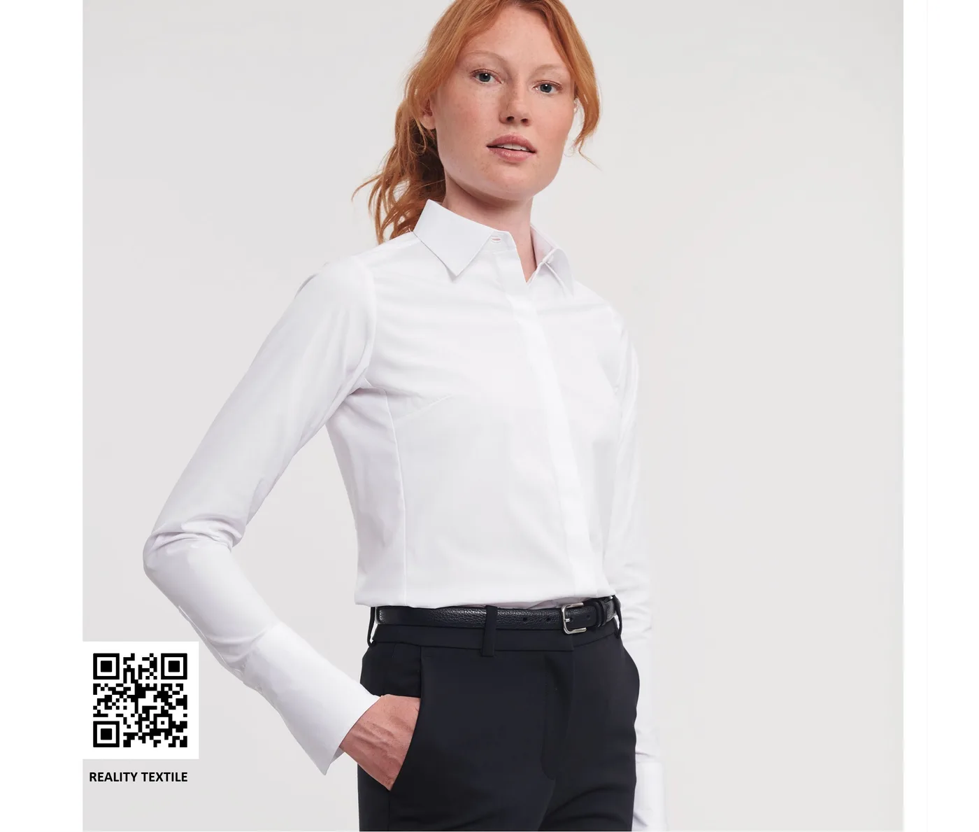 Ladies' Long Sleeve Fitted Ultimate Stretch Shirt — customisable Shirts by Russell Collection