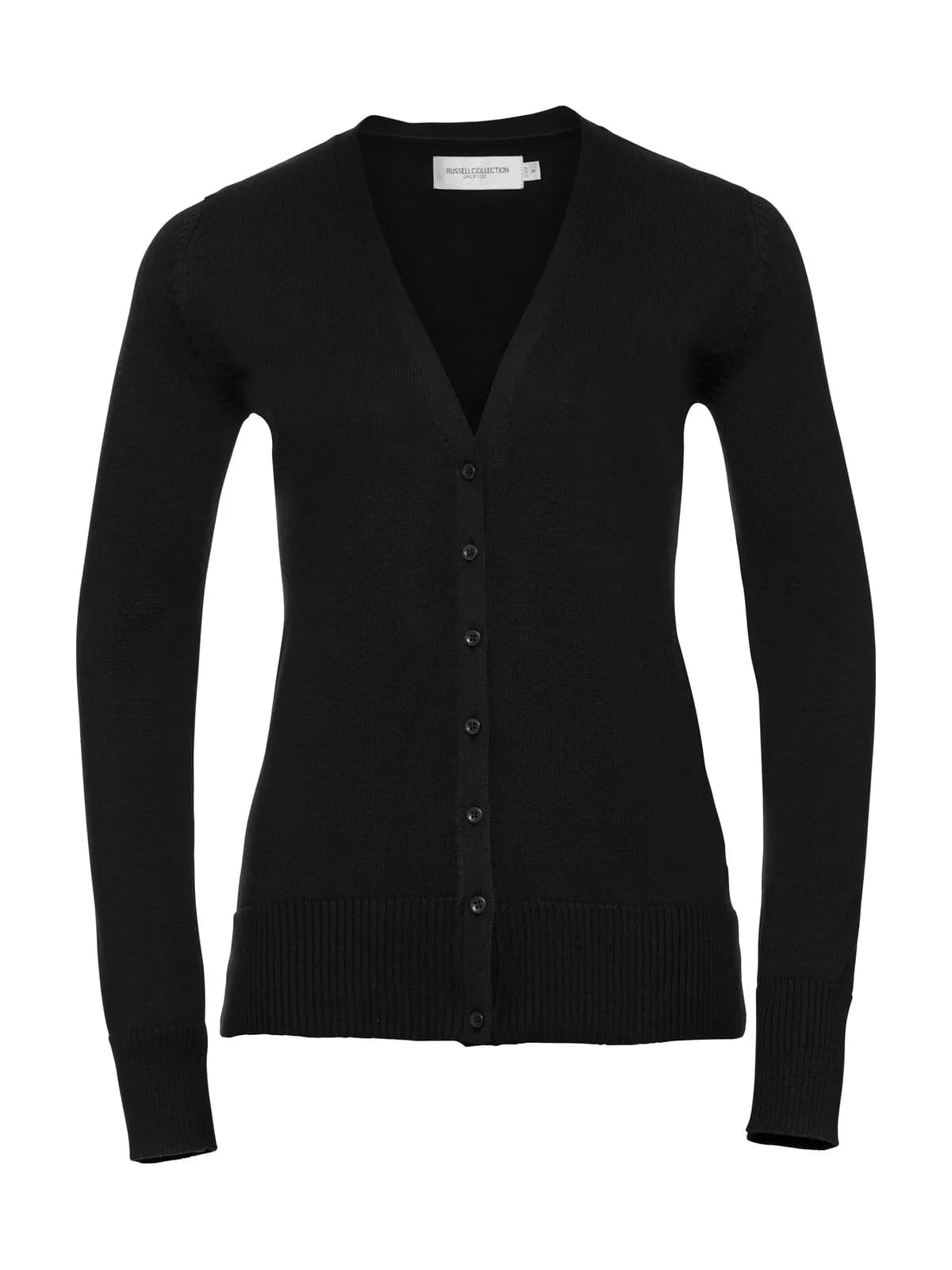 Women's V-Neck Knitted Cardigan — BLACK