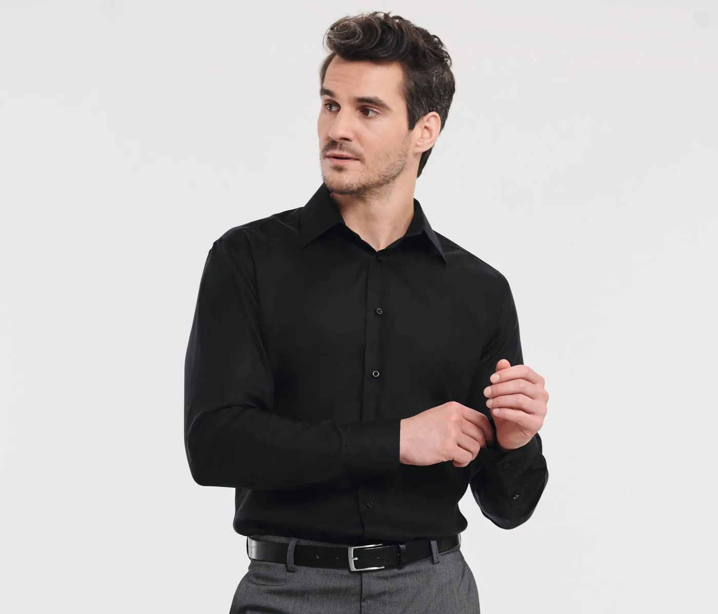 Men's Long Sleeve Tailored Ultimate Non-Iron Shirt — customisable Shirts by Russell Collection