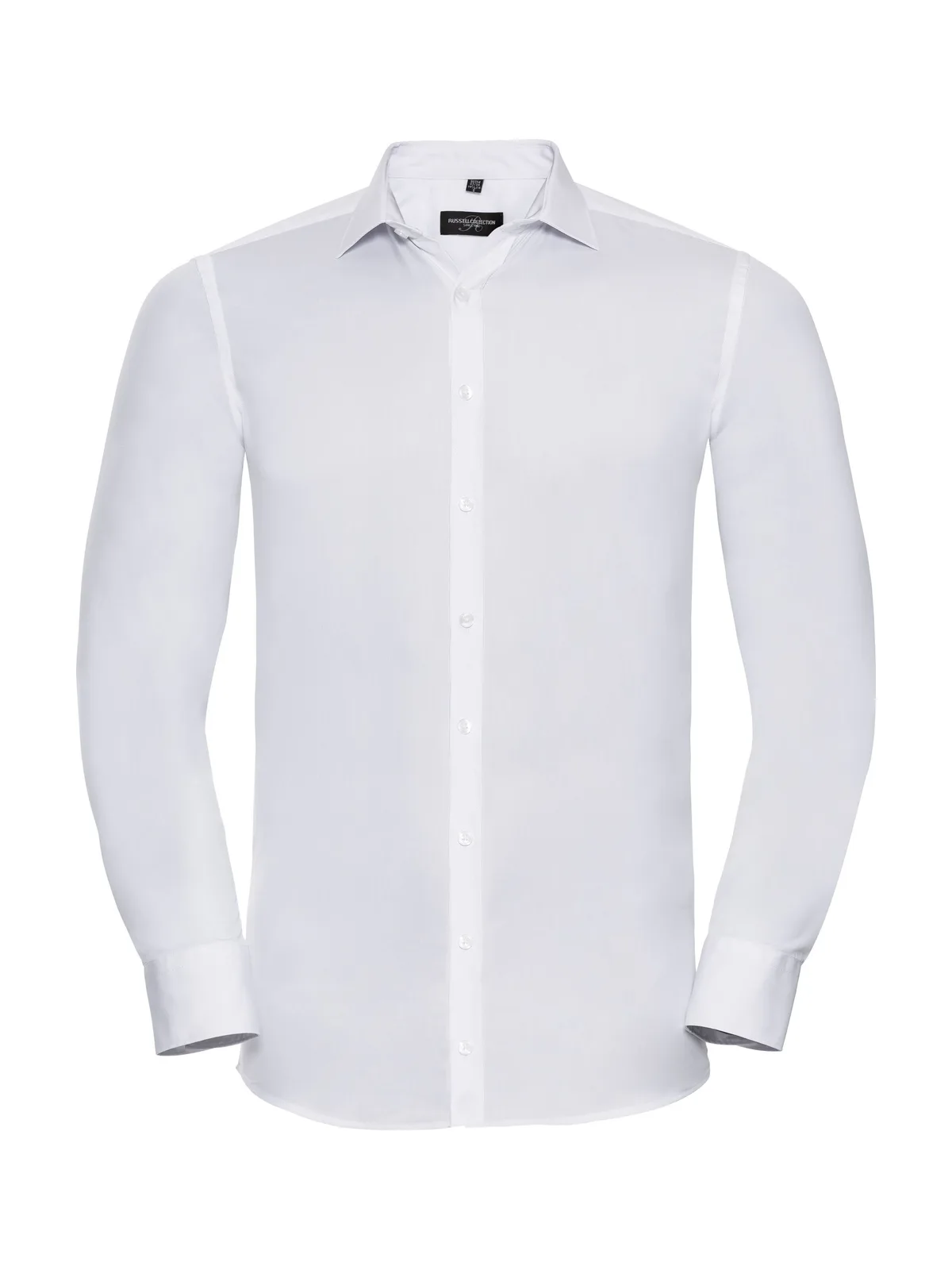 Men's Long Sleeve Fitted Ultimate Stretch Shirt — WHITE