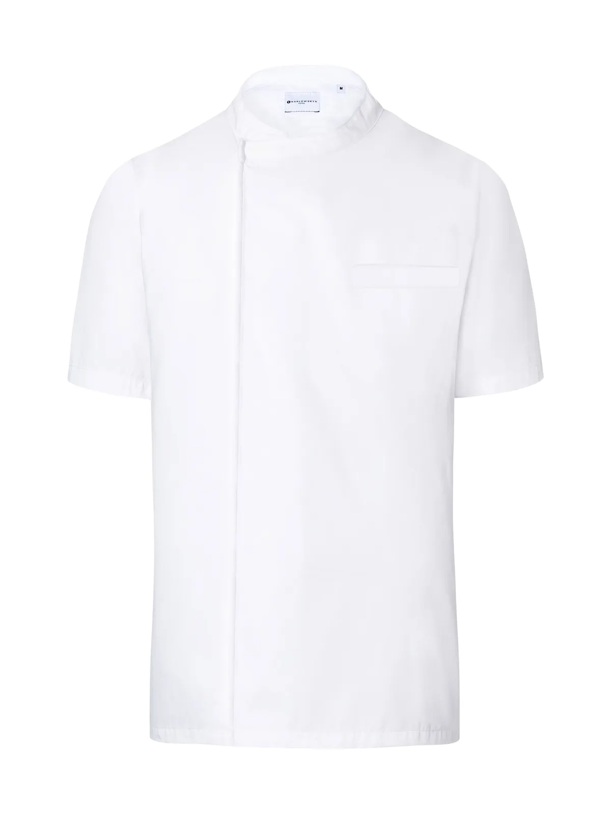 Short Sleeve Throw-Over Chef Shirt Basic — WHITE