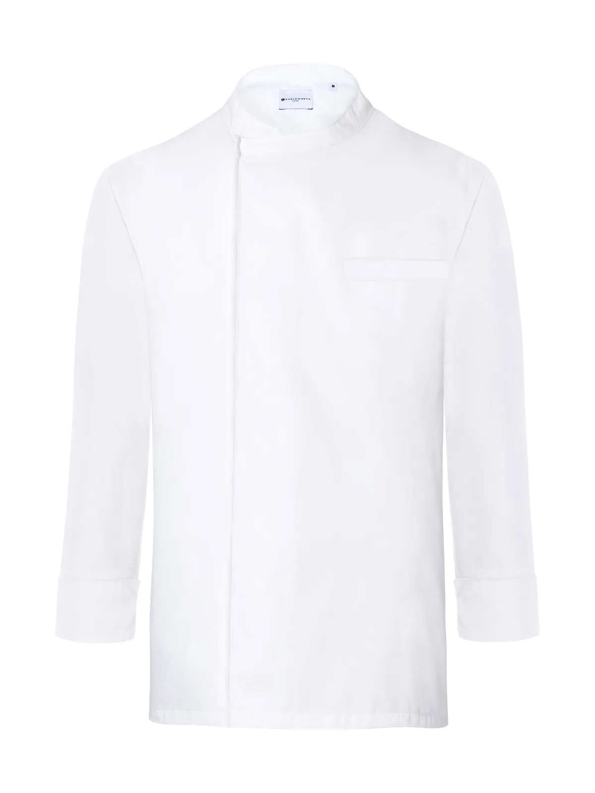 Long Sleeve Throw-Over Chef Shirt Basic — WHITE