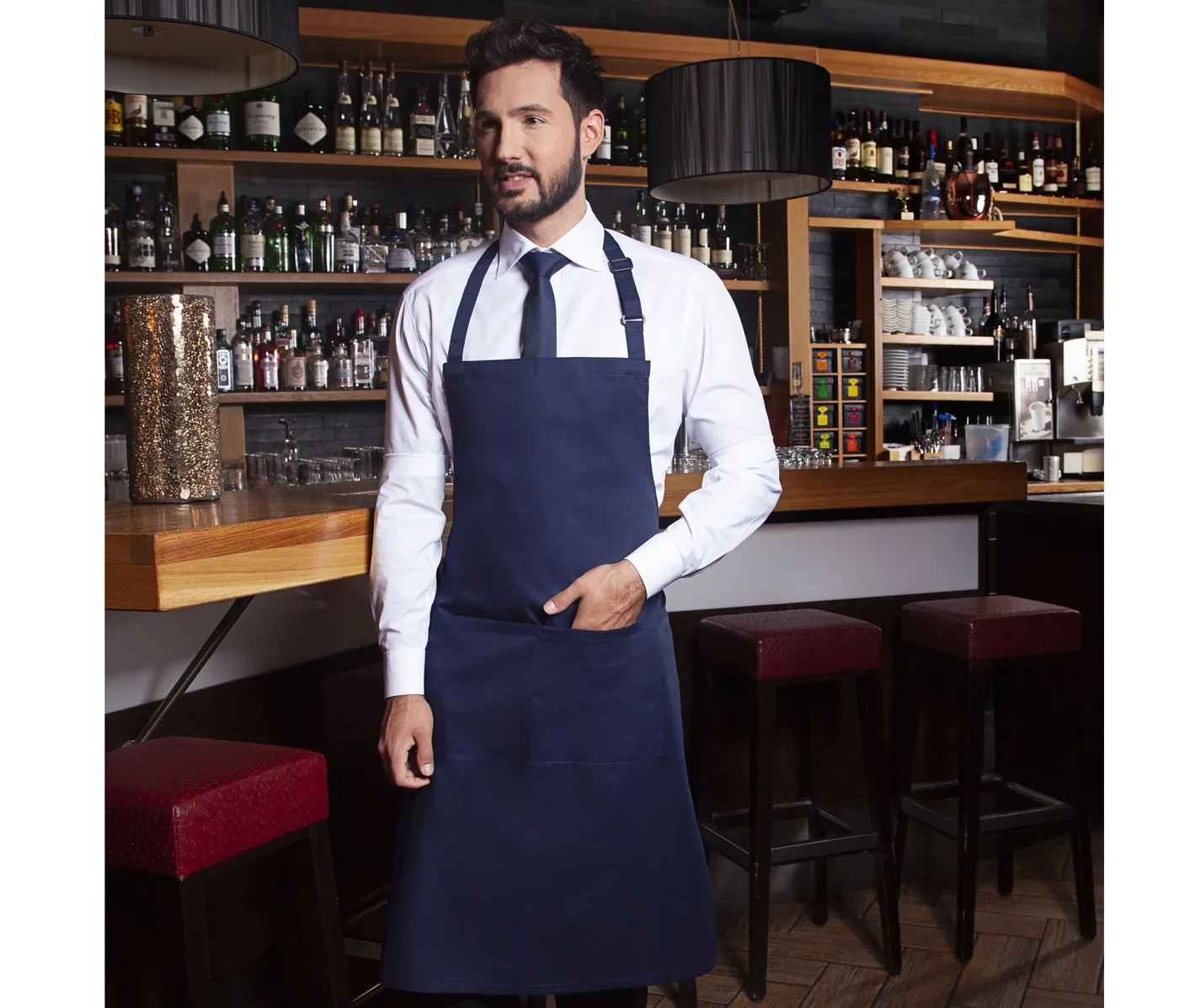 Bib Apron Basic With Buckle And Pocket — Tabliers & tenues de service Karlowsky à personnaliser