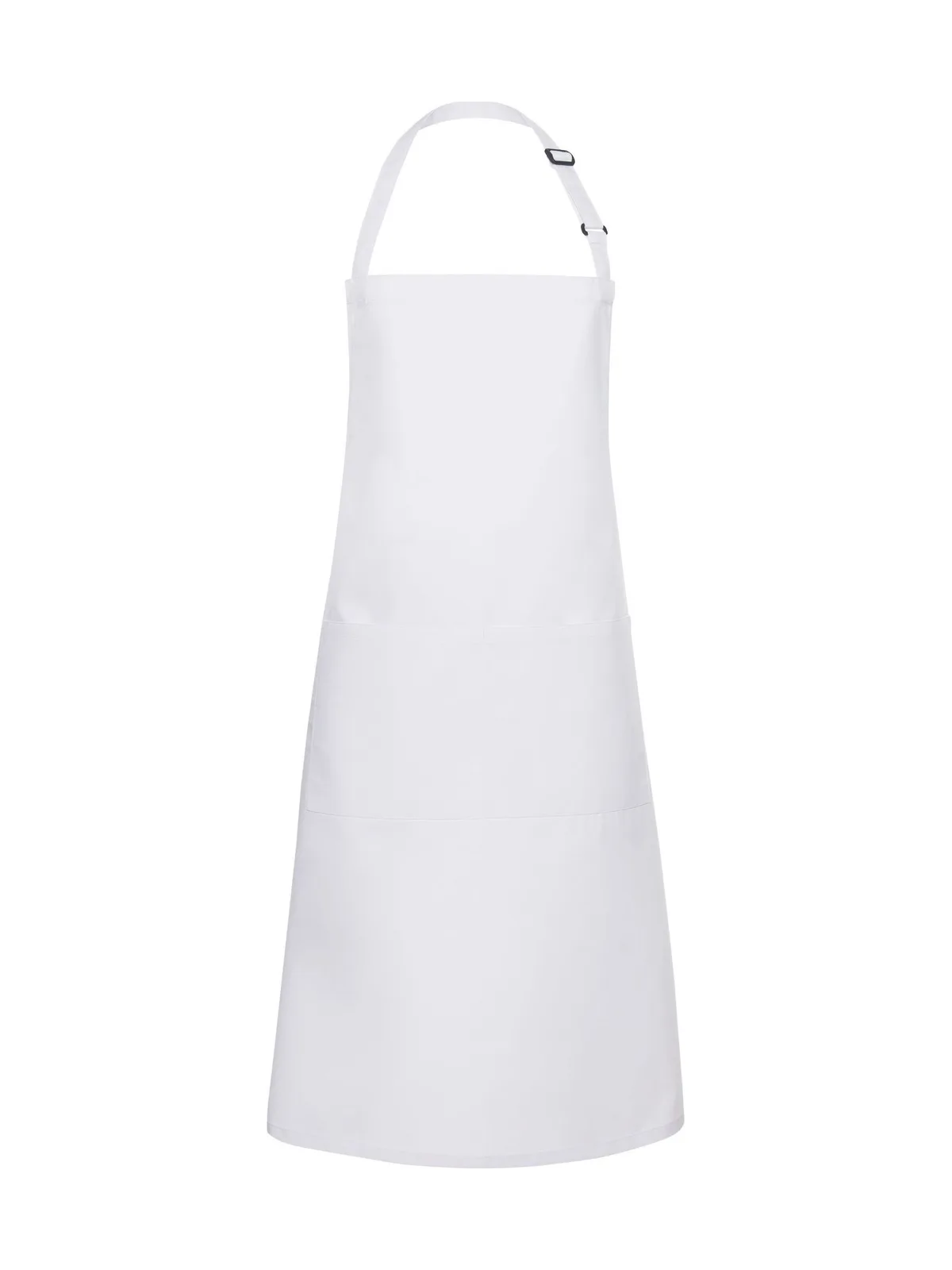 Bib Apron Basic With Buckle And Pocket — WHITE