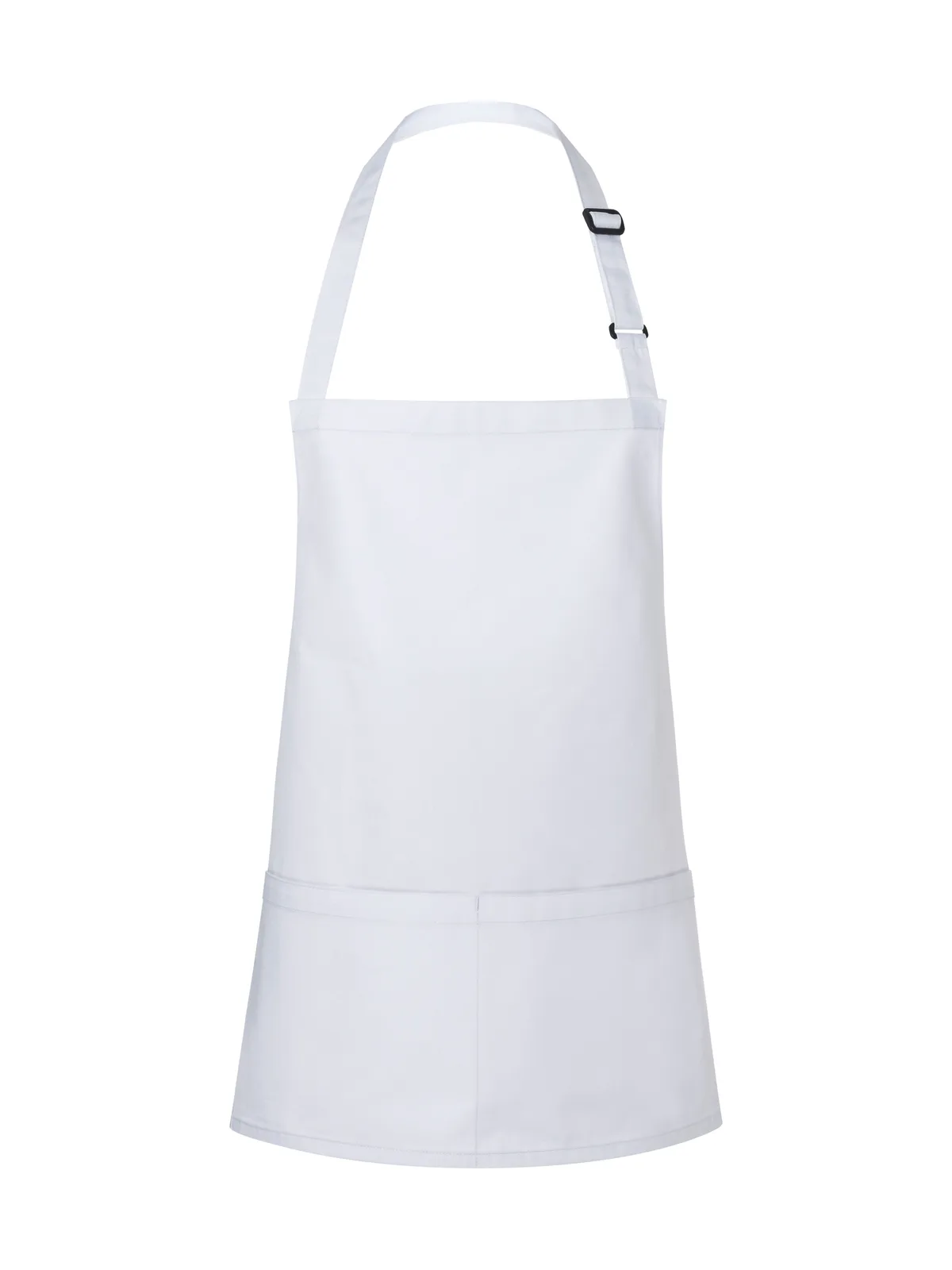 Short Bib Apron Basic With Buckle And Pocket — WHITE