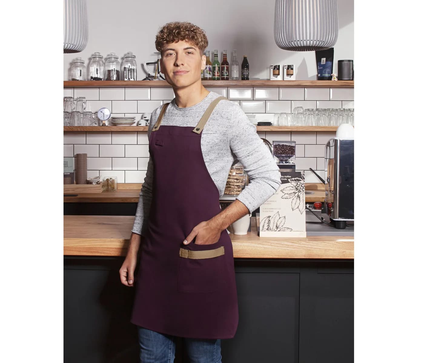 Bib Apron Urban-Look With Cross Straps And Pocket — Tabliers & tenues de service Karlowsky à personnaliser