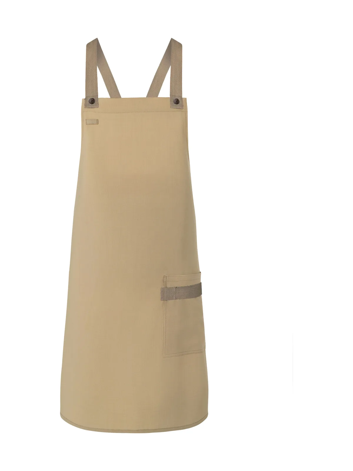 Bib Apron Urban-Look With Cross Straps And Pocket — PEBBLE GREY
