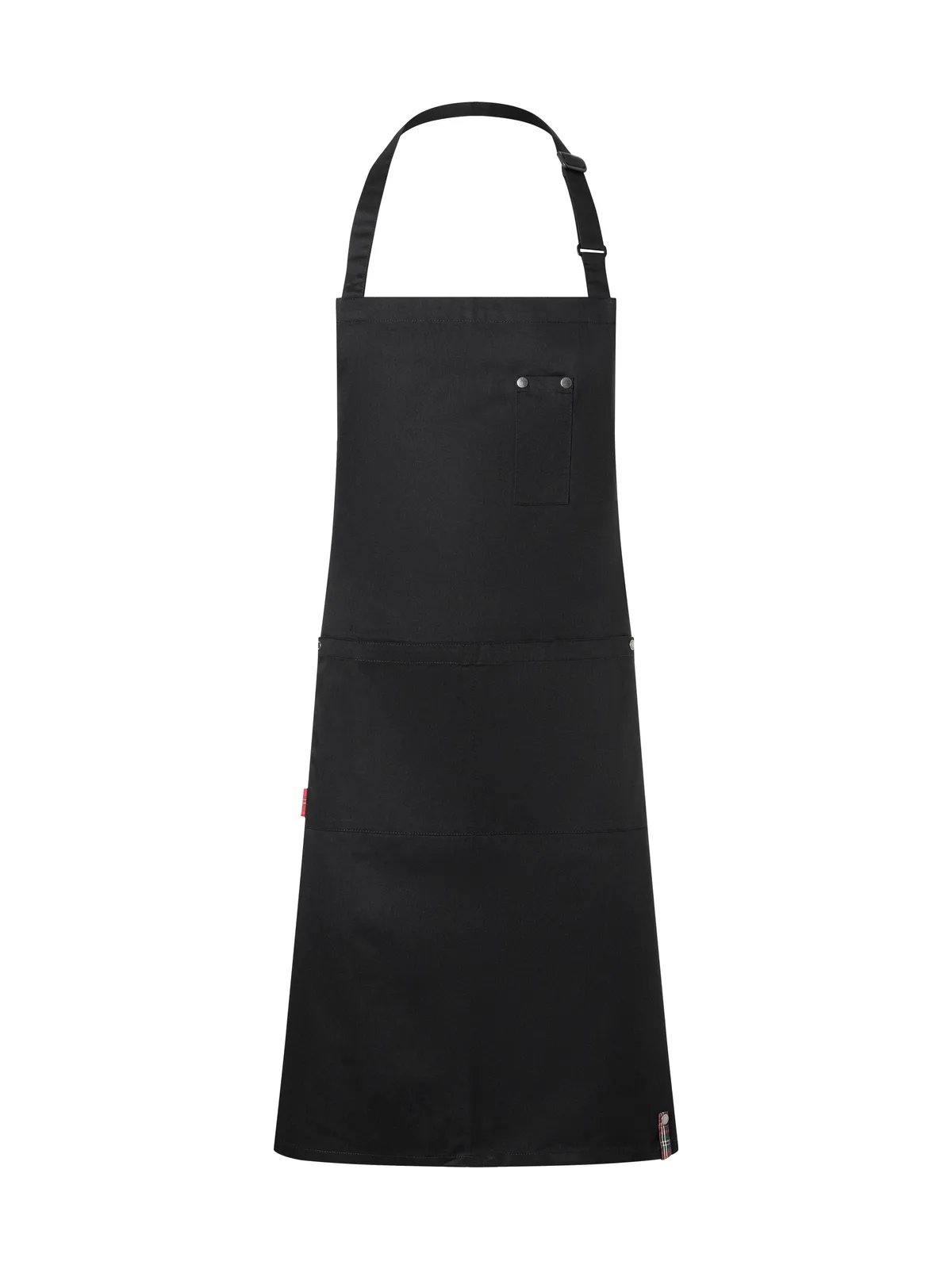 Bib Apron With Buckle And Pockets — BLACK