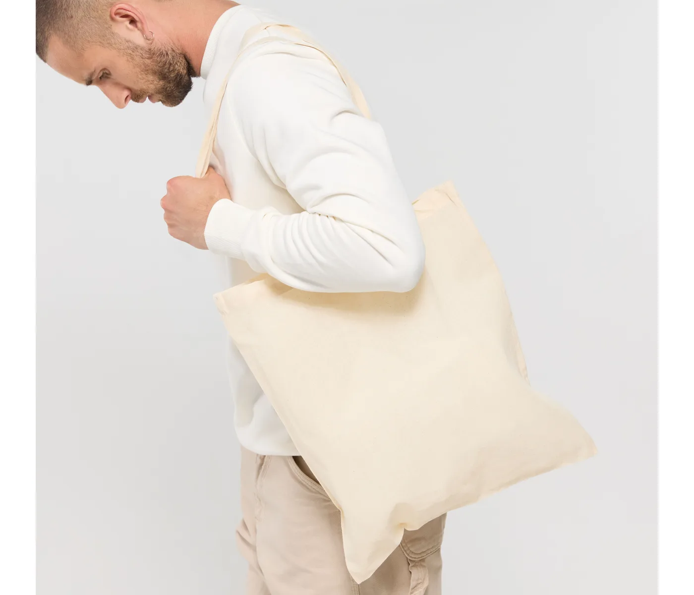 Long Handle Promo Shopper Cotton Bag — Sacs & bagagerie Newgen à personnaliser