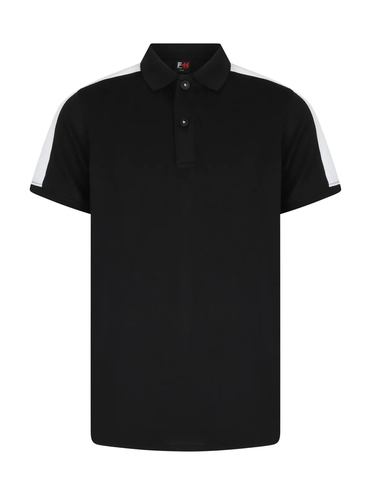 Kid's Contrast Panel Polo — BLACK/WHITE