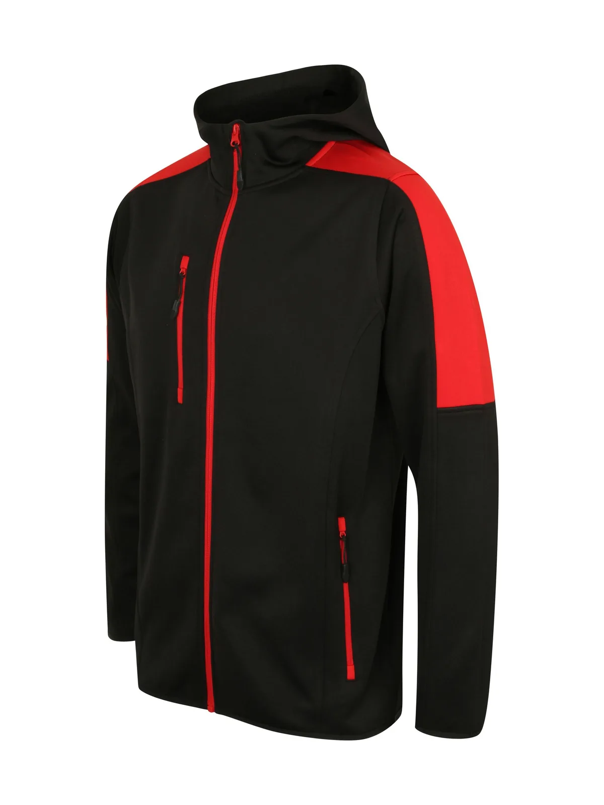 Adult's Active Softshell Jacket — BLACK/RED