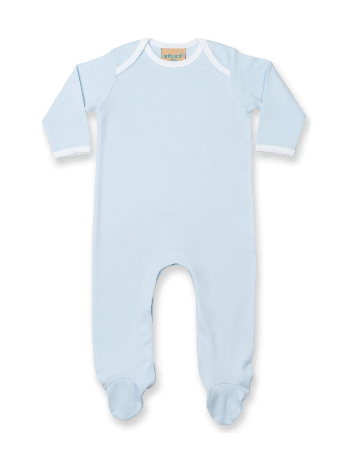 Contrast Long Sleeved Sleepsuit — BLUE/WHITE