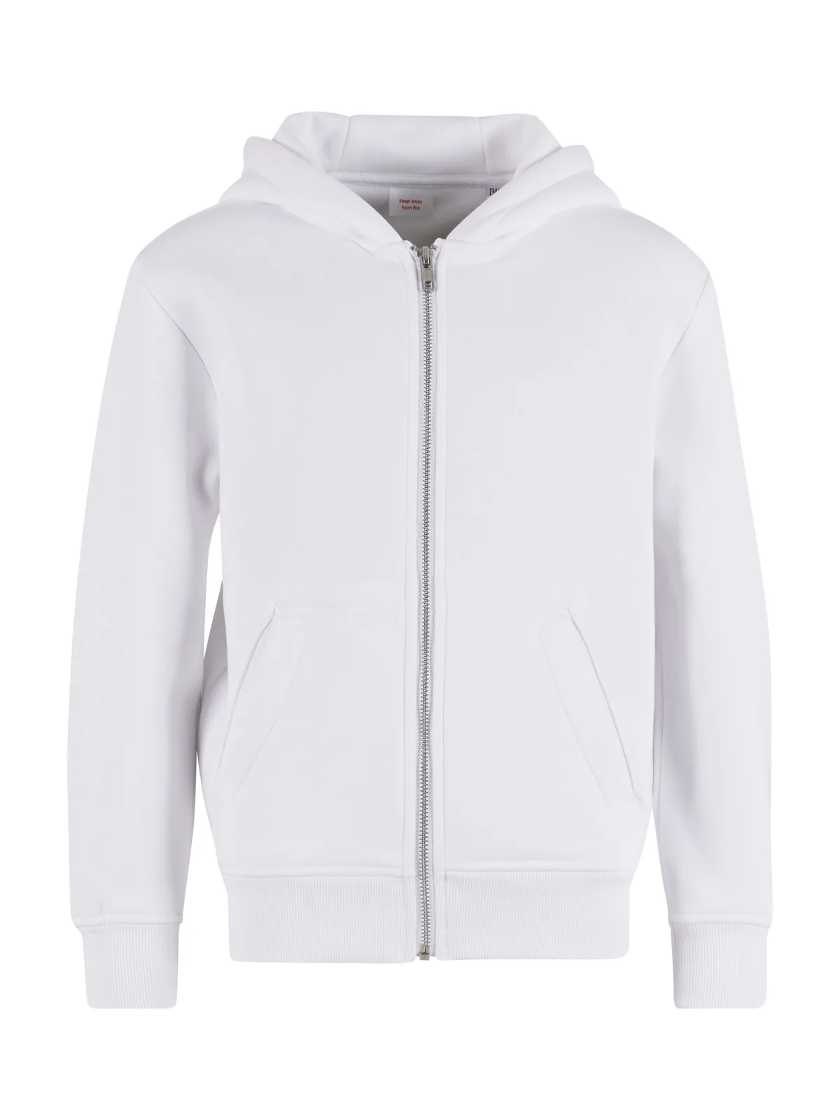 Kids Oversized Zip Hoody — WHITE