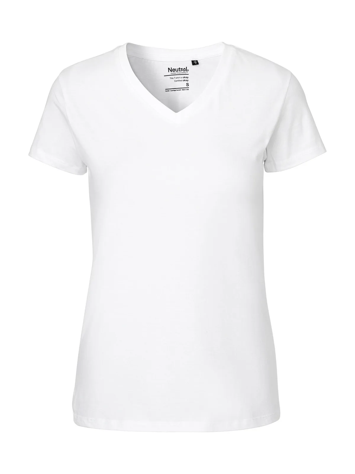 Ladies V-Neck T-Shirt — WHITE
