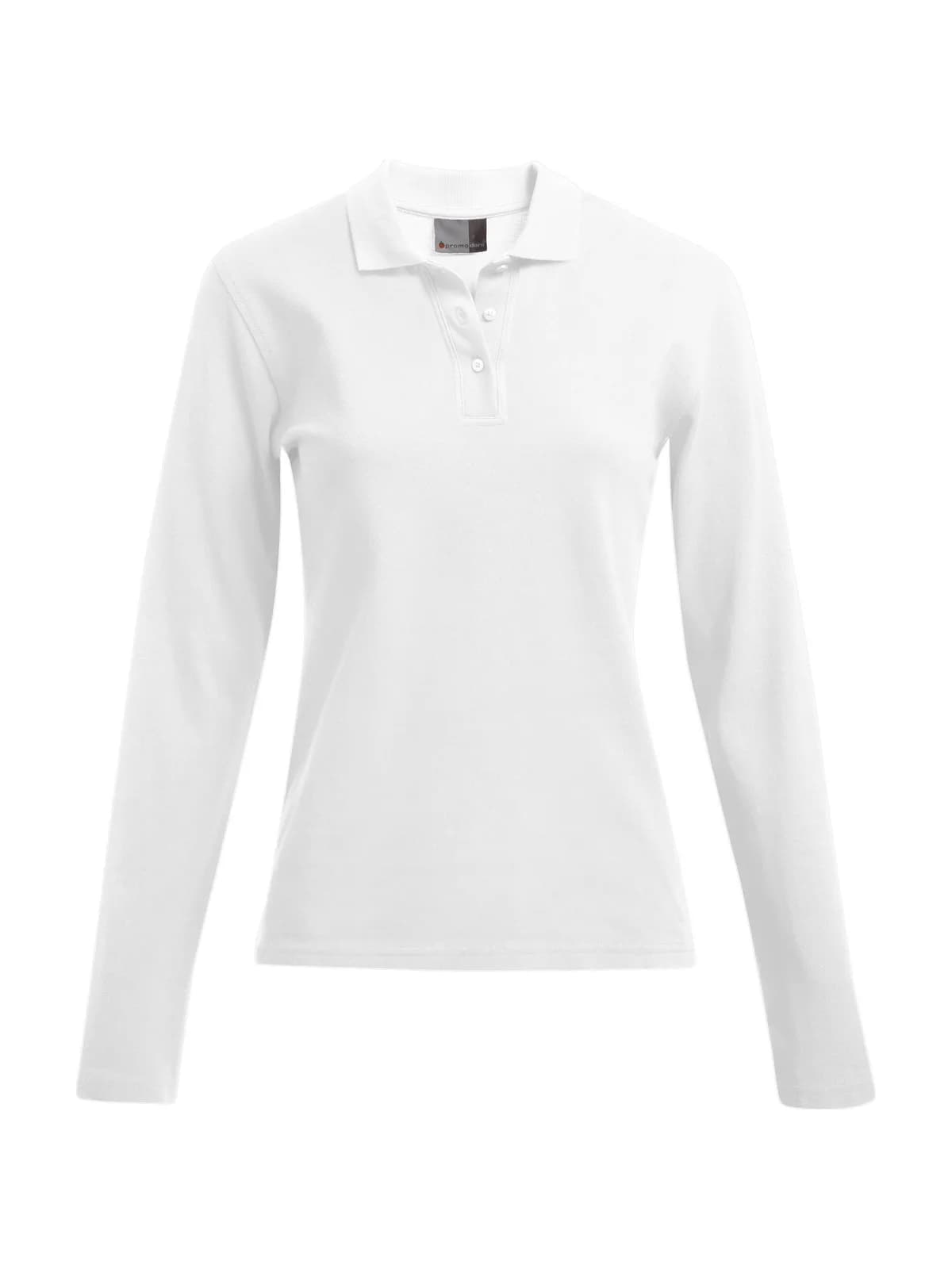 Women’s Long Sleeve Heavy Polo — WHITE