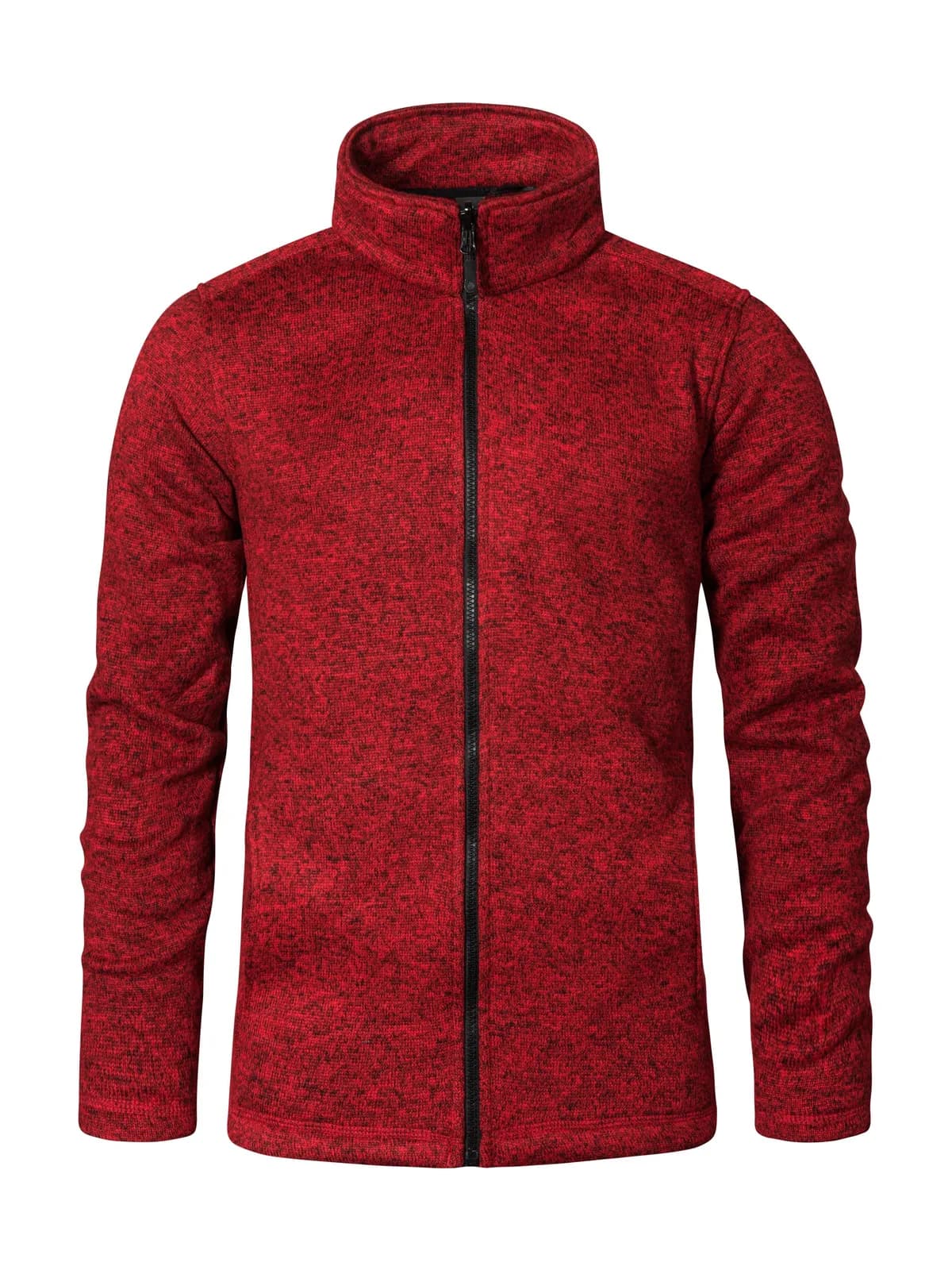 Men's Knit Fleece Jacket C+ — HEATHER RED