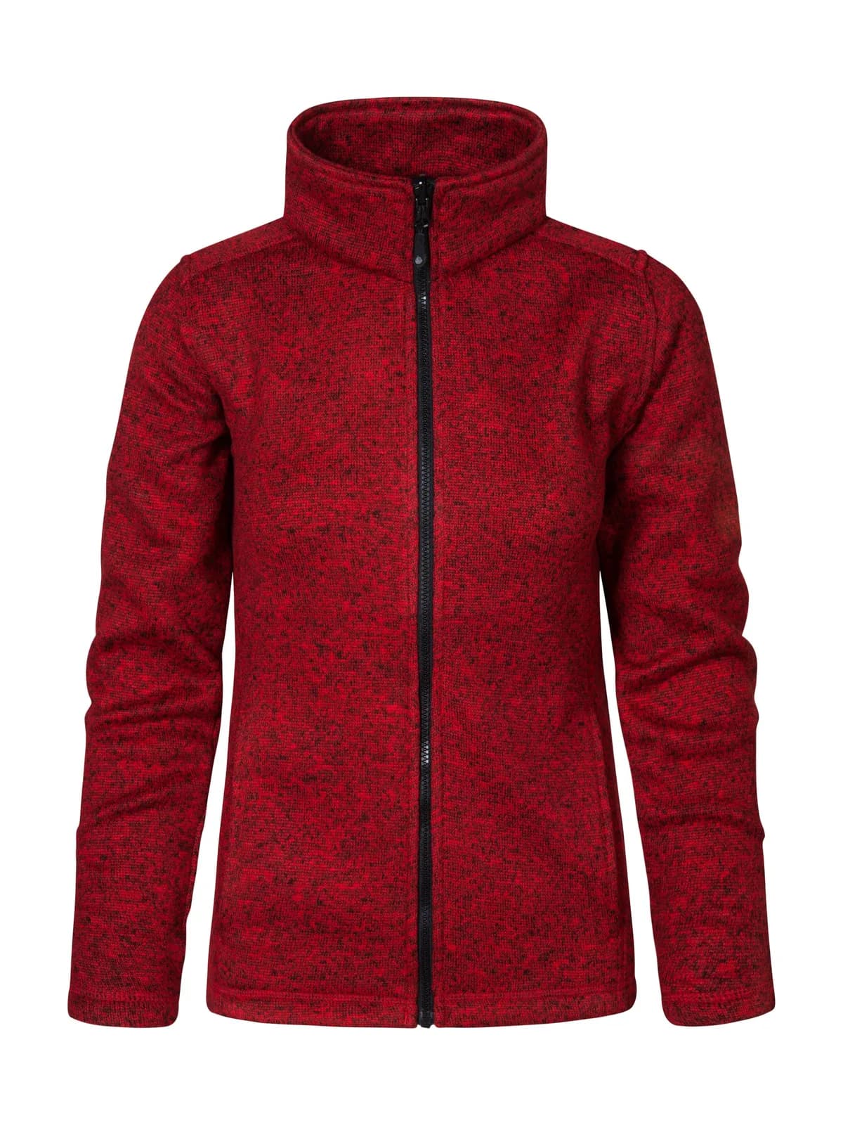Women's Knit Fleece Jacket C+ — HEATHER RED