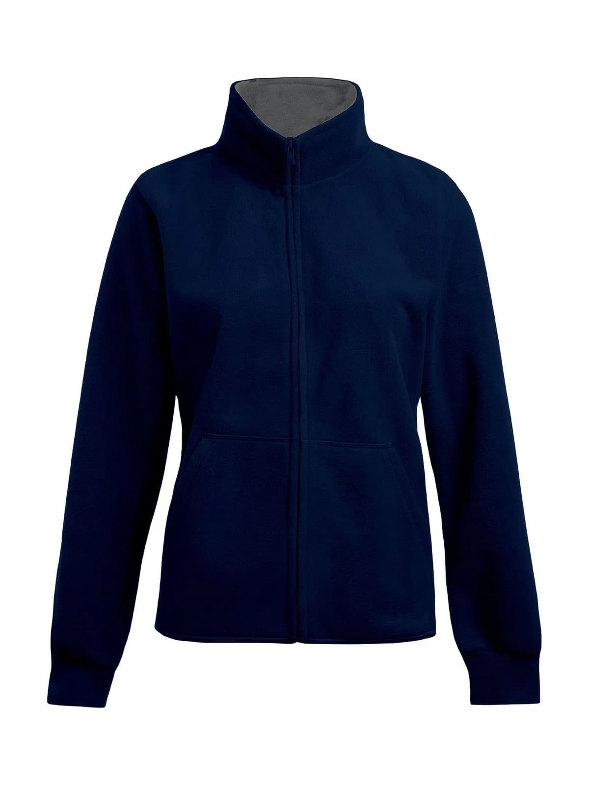 Women’s Double Fleece Jacket — NAVY / LIGHT GREY