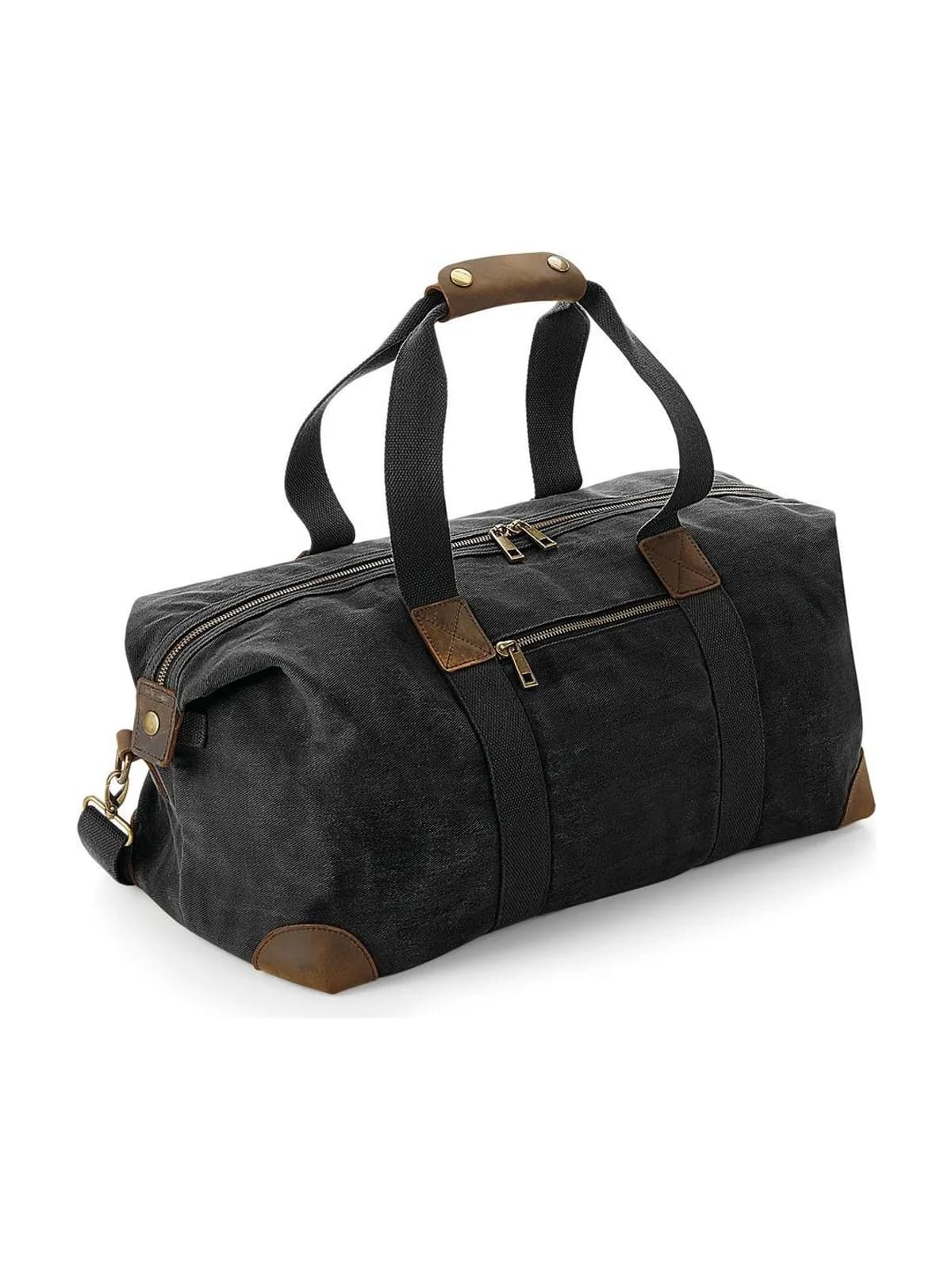 Heritage Waxed Canvas Holdall — BLACK