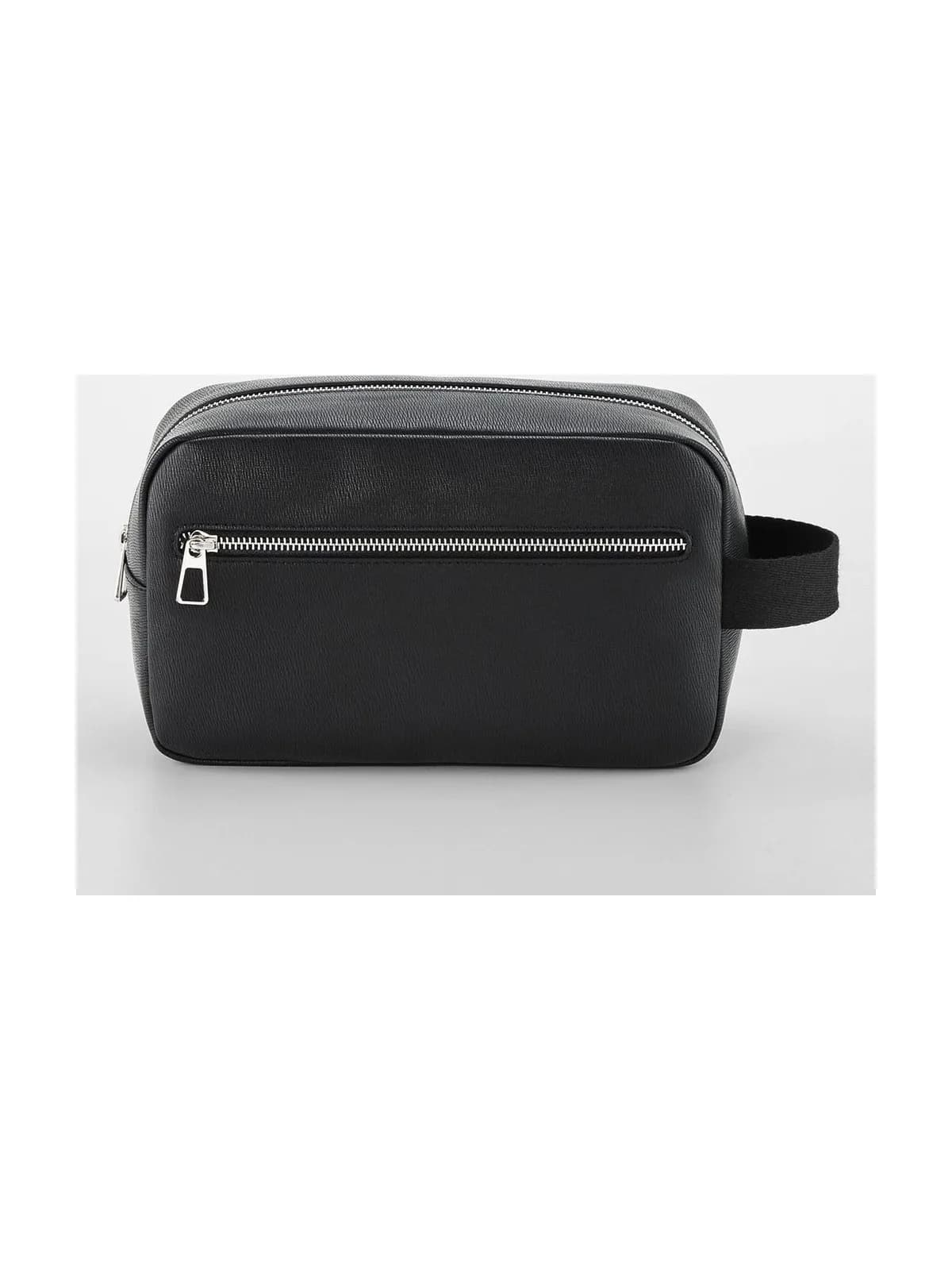 Tailored Luxe Pu Wash Bag — BLACK