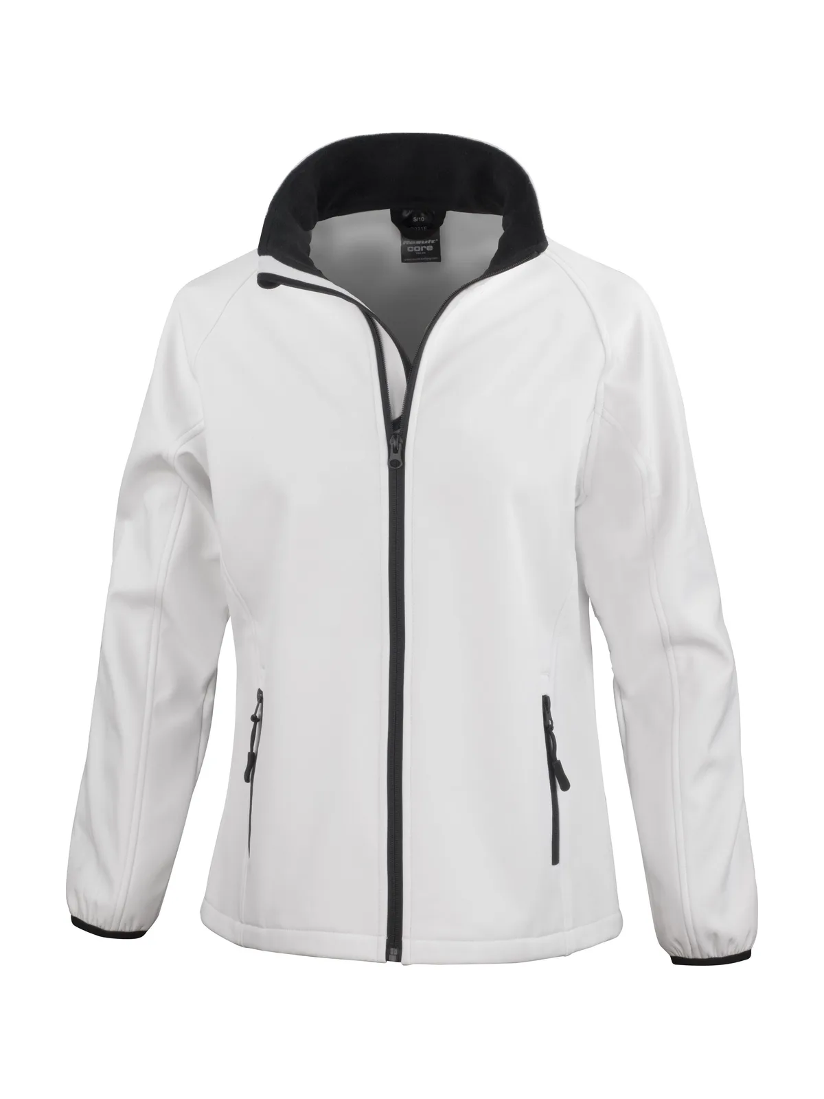 Womens Printable Softshell Jacket — WHITE/BLACK