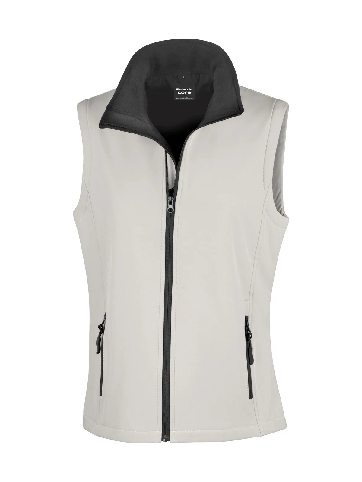 Womens Printable Softshell Bodywarmer — WHITE/BLACK