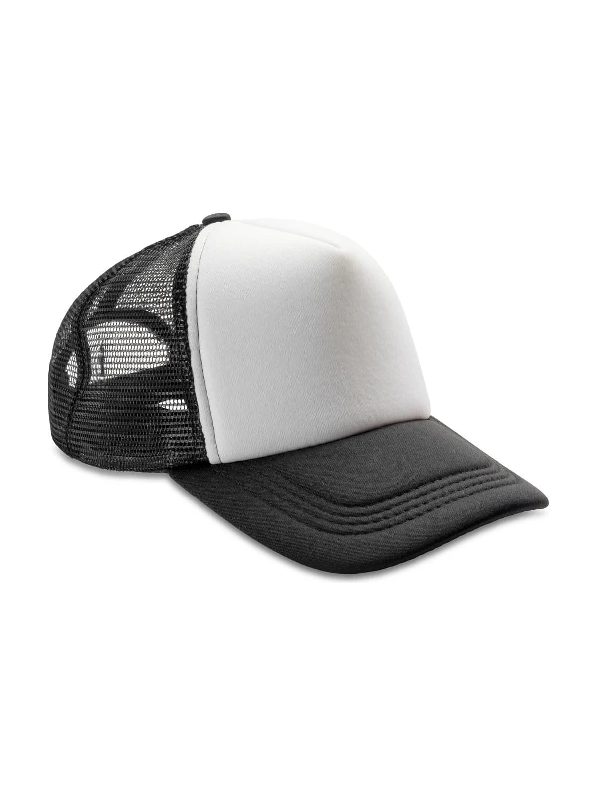 Detroit 1/2 Mesh Truckers Cap — BLACK/WHITE