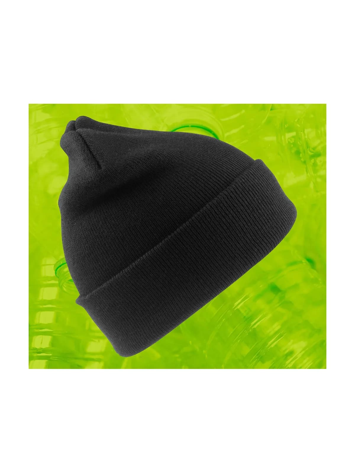 Recycled Woolly Ski Hat — BLACK