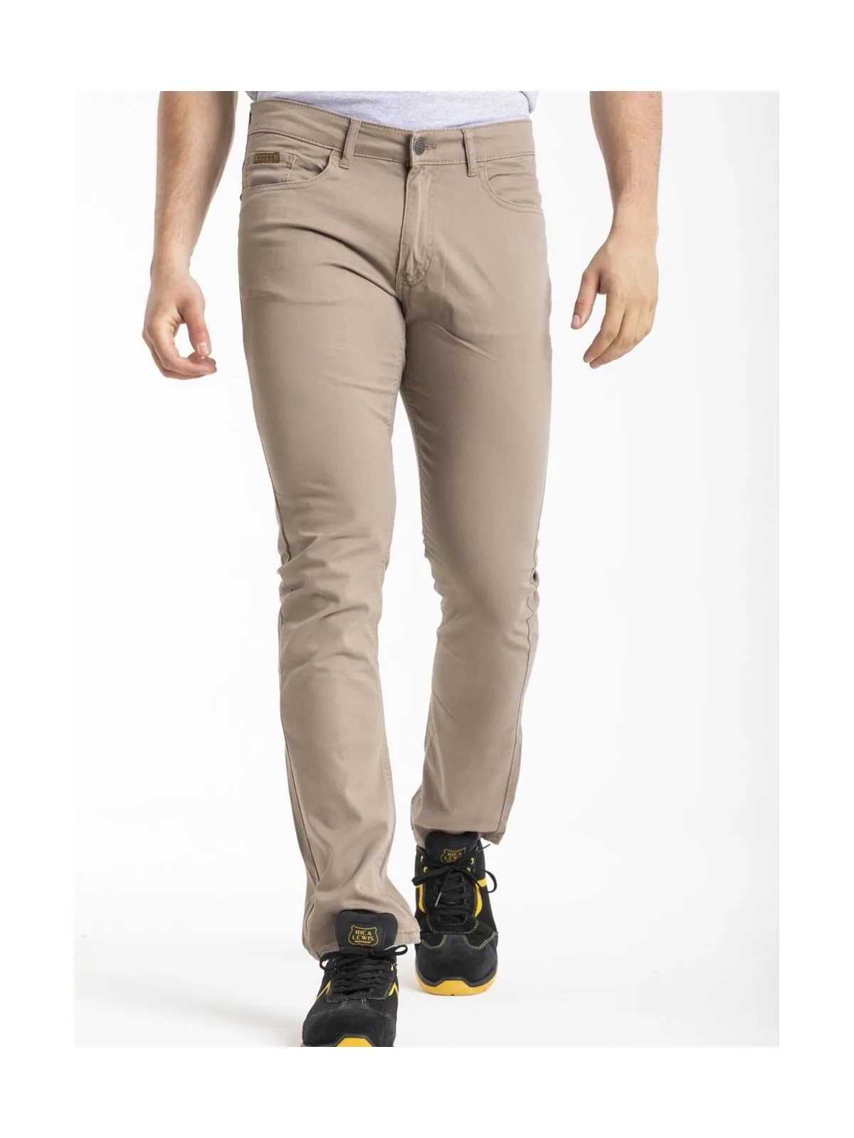 Herrenjeans Slim Fit Stretch — BEIGE