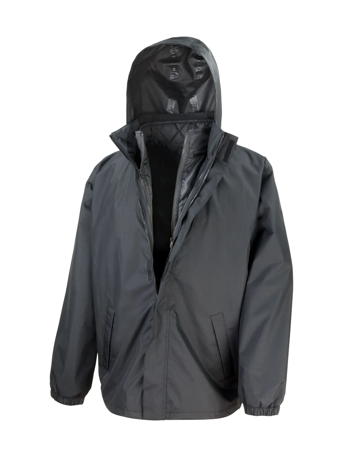 3-In-1 Jacket With Quilted Bodywarmer — BLACK