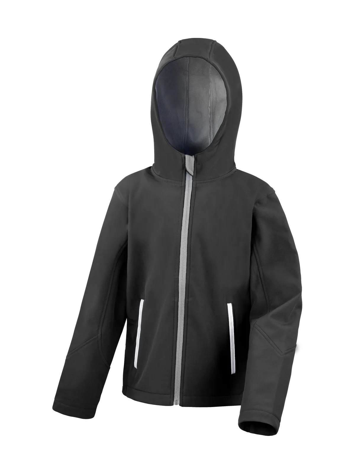 Junior/Youth Tx Performance Hooded Softshell — BLACK/GREY