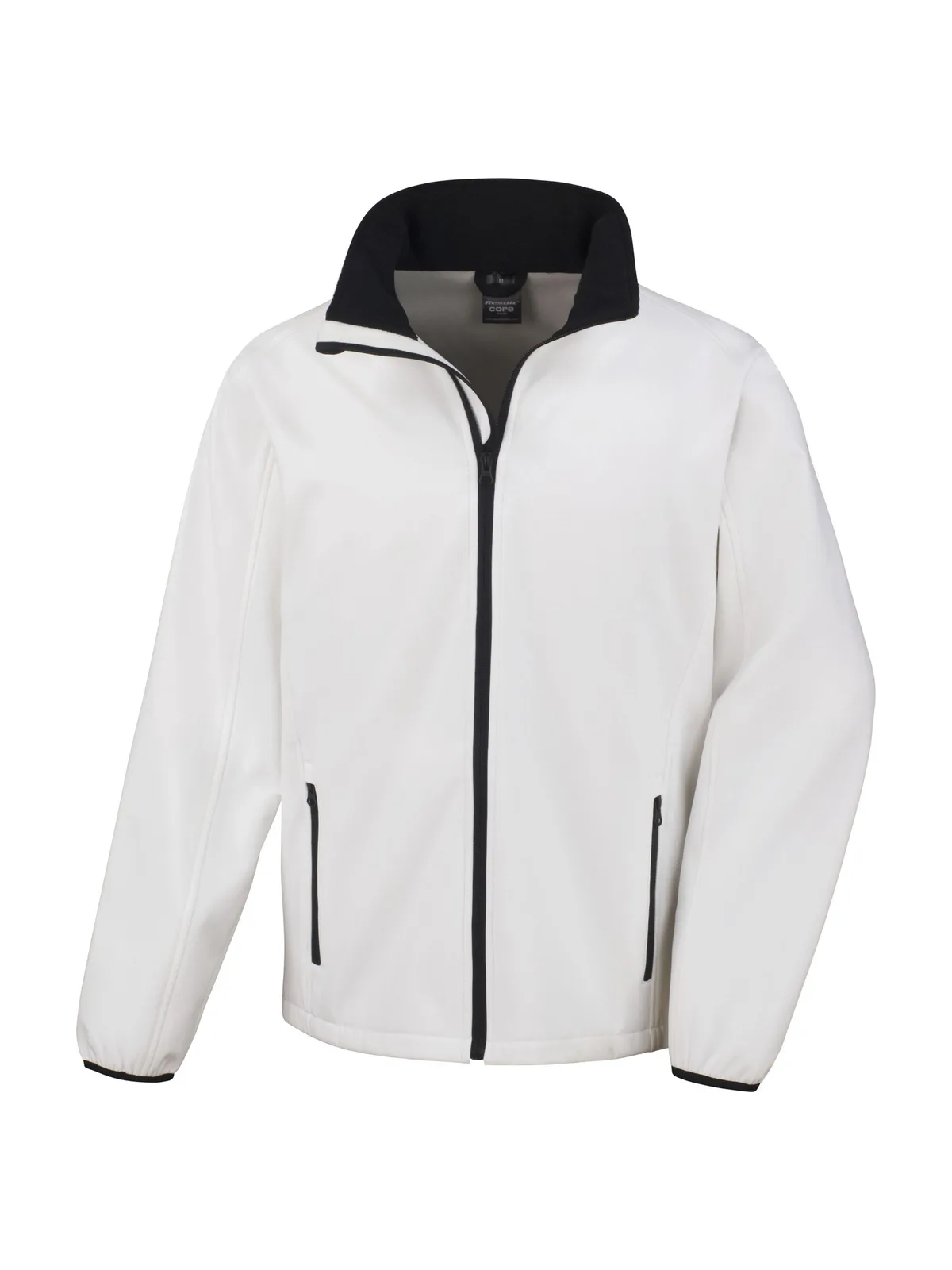 Mens Printable Softshell Jacket — WHITE/BLACK