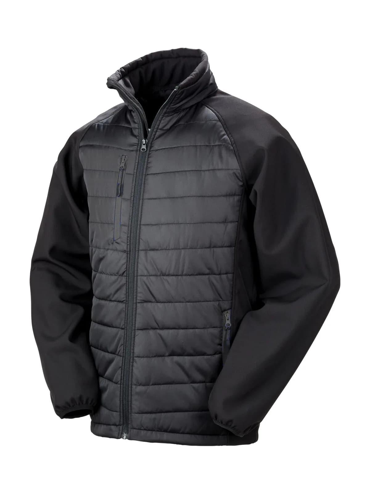Black Compass Padded Softshell Jacket — BLACK/BLACK