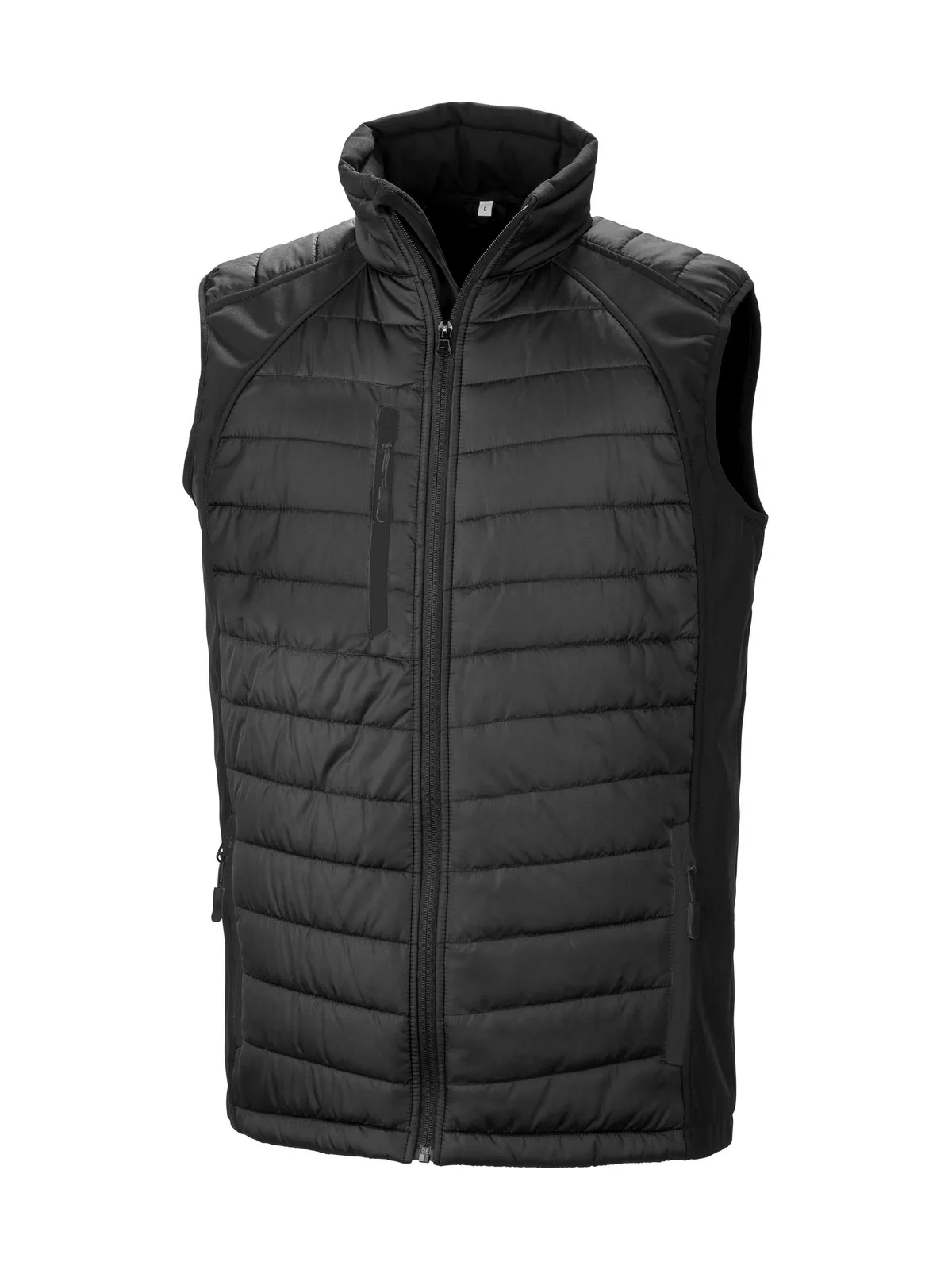 Black Compass Padded Softshell Gilet — BLACK/BLACK
