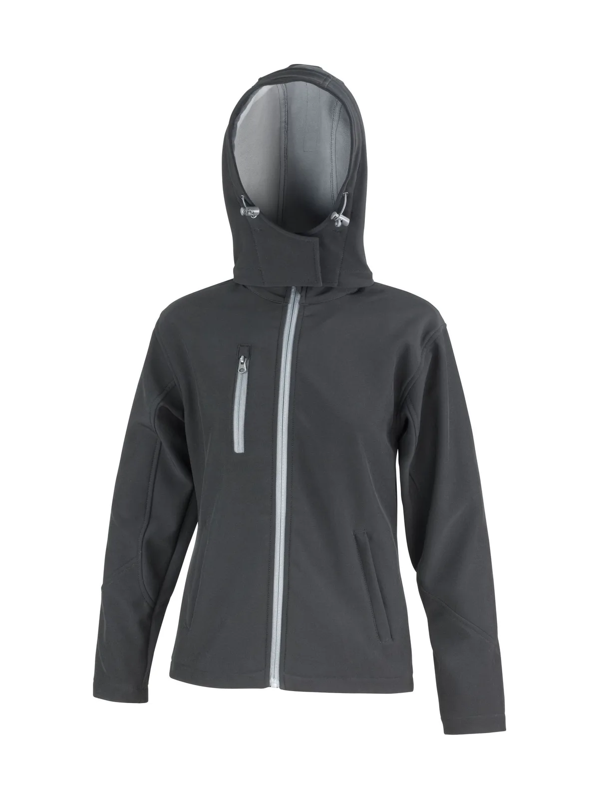 Womens Tx Performance Hooded Softshell Jacket — BLACK/GREY