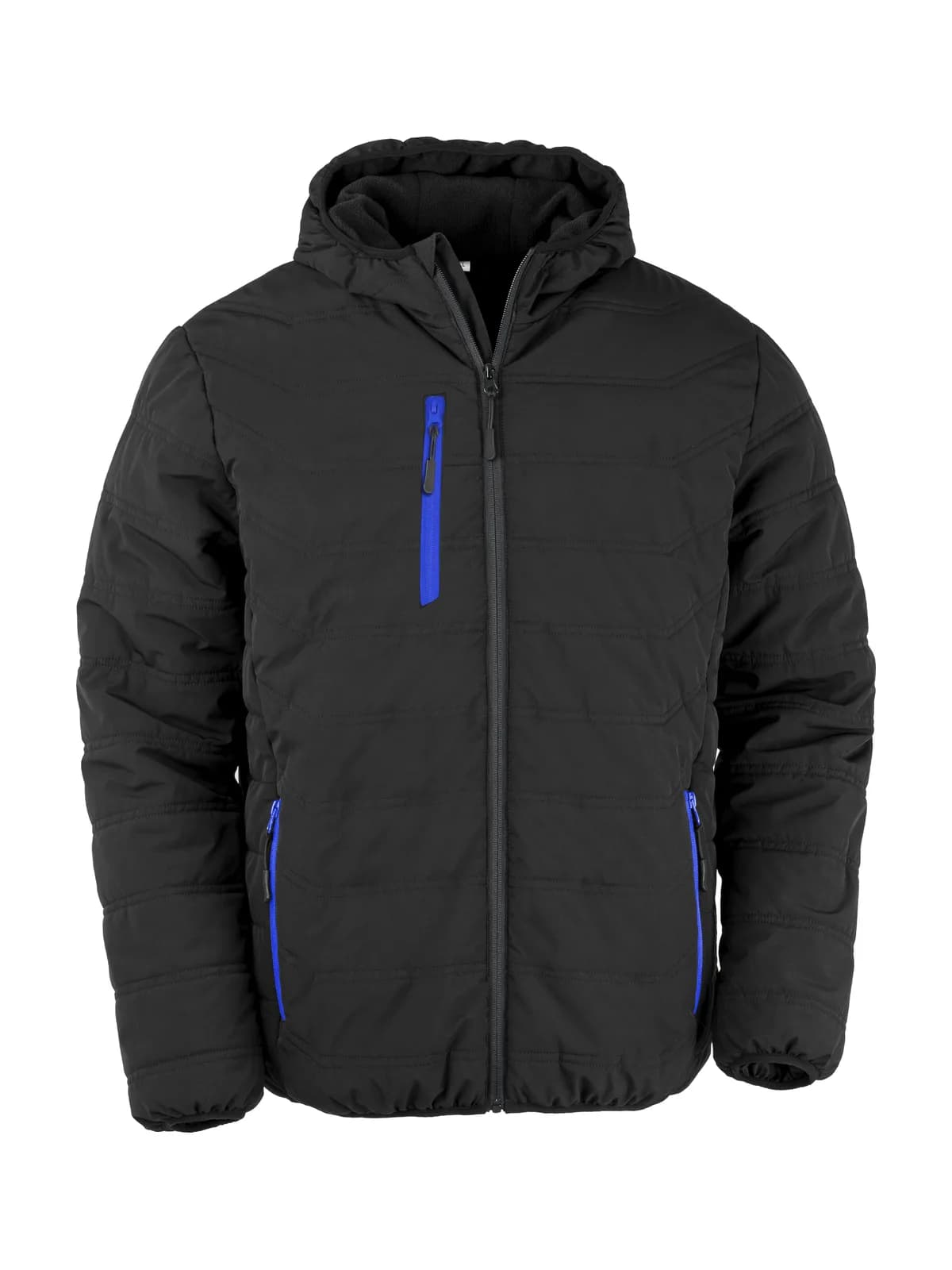 Black Compass Padded Winter Jacket — BLACK/ROYAL