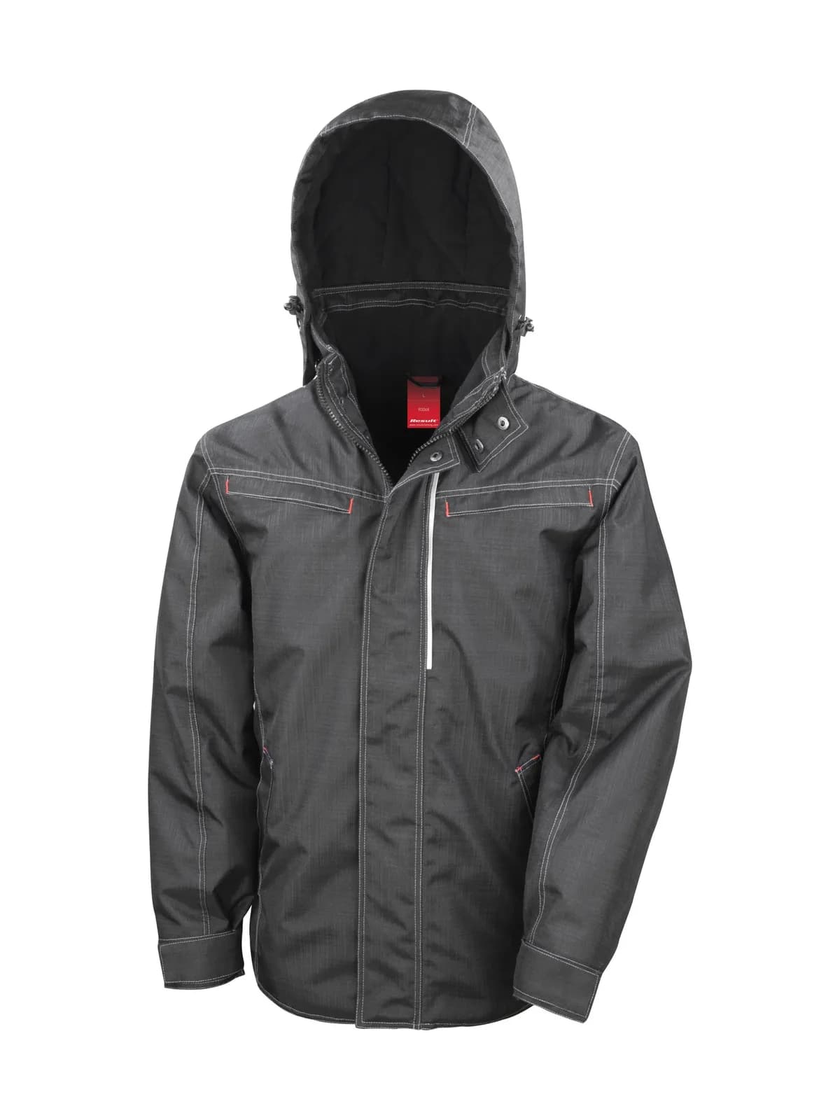 Denim Texture Rugged Jacket — BLACK