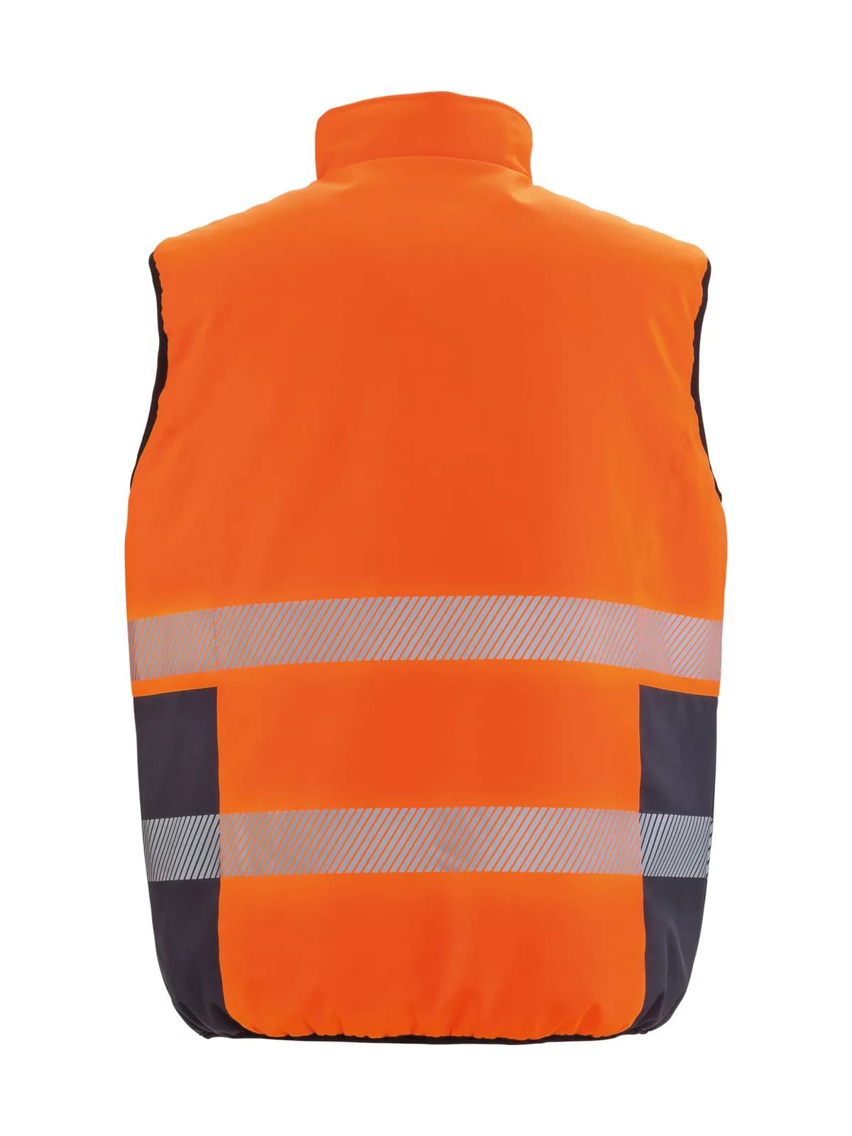 Reversible Soft Padded Safety Gilet — FLUORESCENT ORANGE/NAVY