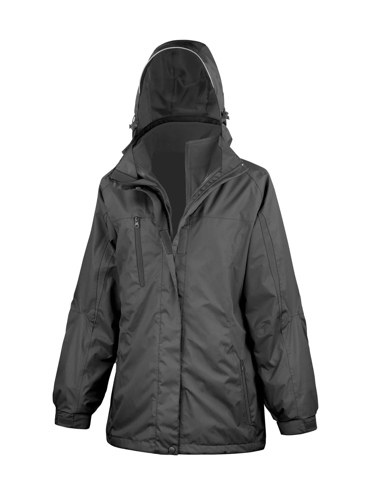 Womens 3-In-1 Journey Jacket With Softshell Inner — BLACK