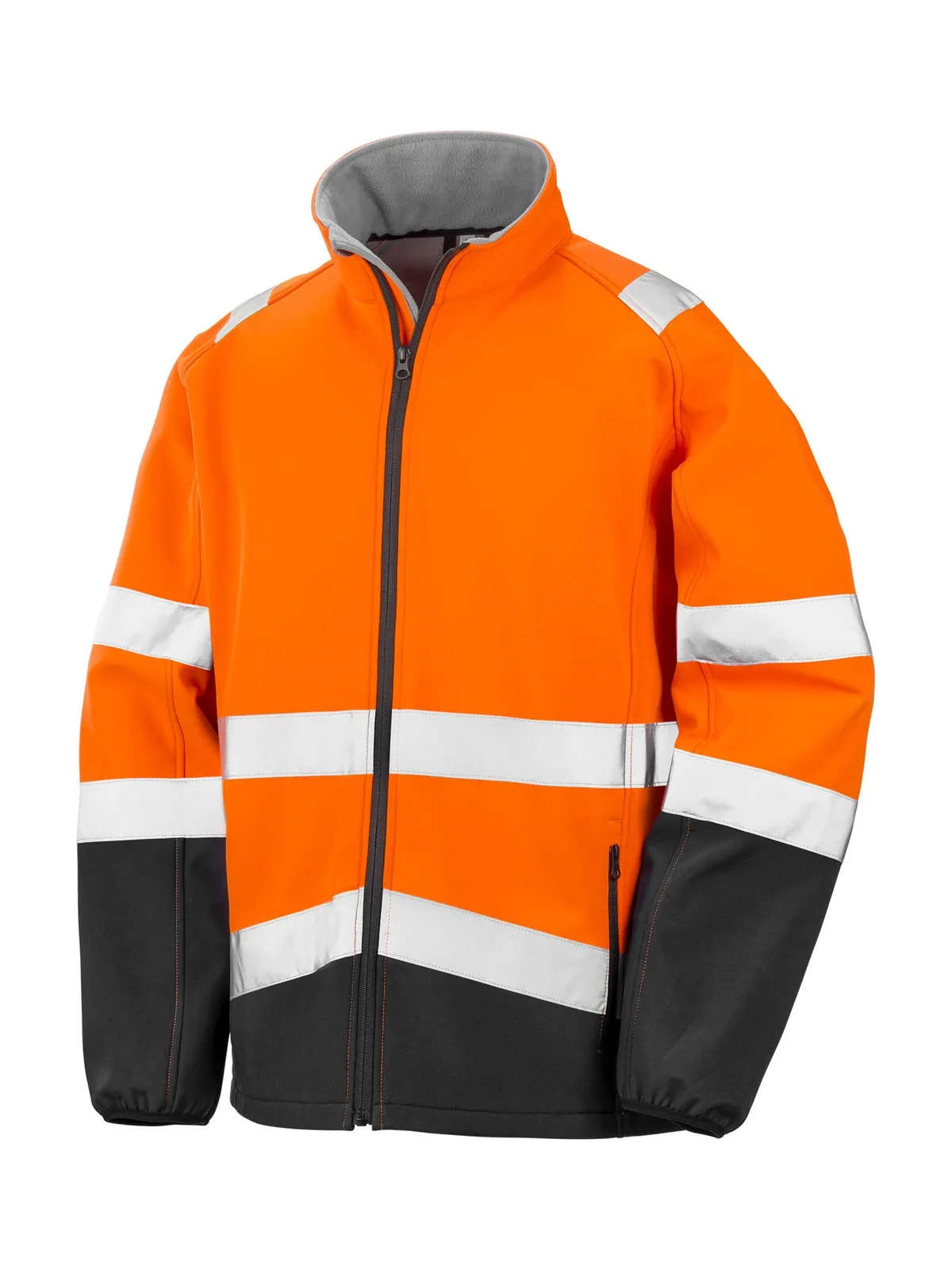 Printable Safety Softshell Jacket — FLUORESCENT ORANGE/BLACK