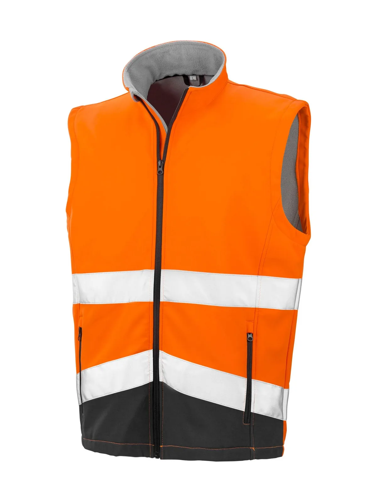 Printable Safety Softshell Gilet — FLUORESCENT ORANGE/BLACK