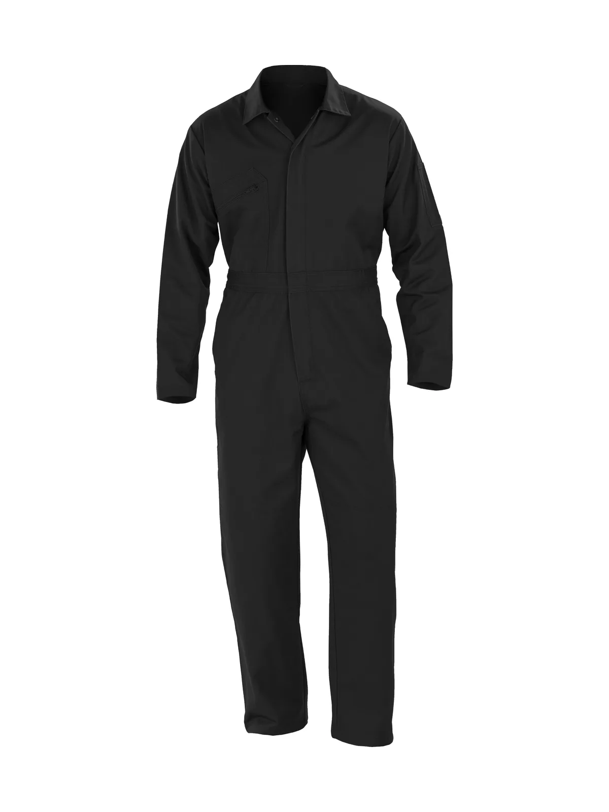 Recycled Action Overall With Zip Front — BLACK