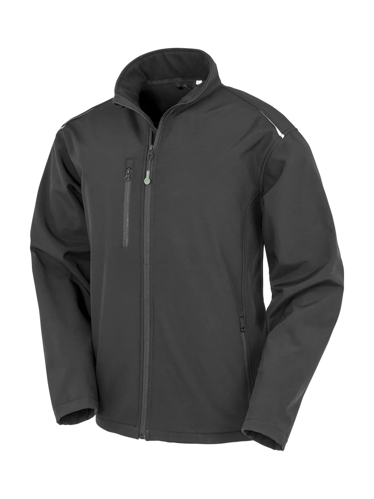 Recycled 3-Layer Printable Softshell Jacket — BLACK