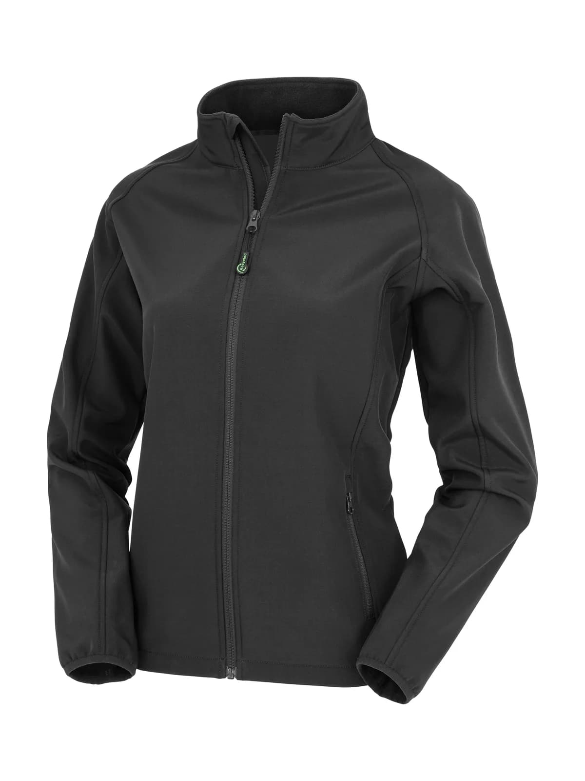 Womens Recycled 2-Layer Printable Softshell Jacket — BLACK