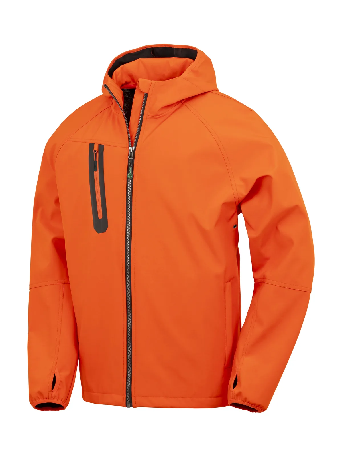 3-Layer Recycled Printable Casual Hooded Softshell — ORANGE/NAVY